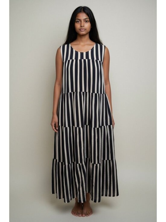 J.Crew Dresses & Skirts - J.Crew Tiered Striped Cotton Maxi Dress Navy & Ivory Tiered Tank L Nautical Beac
